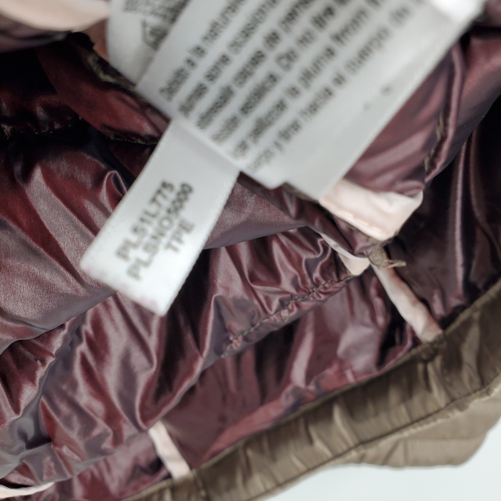 Andrew Marc Womens Packable Down Puffer Jacket Taupe Large Long Lightweight Coat - Picture 6 of 10